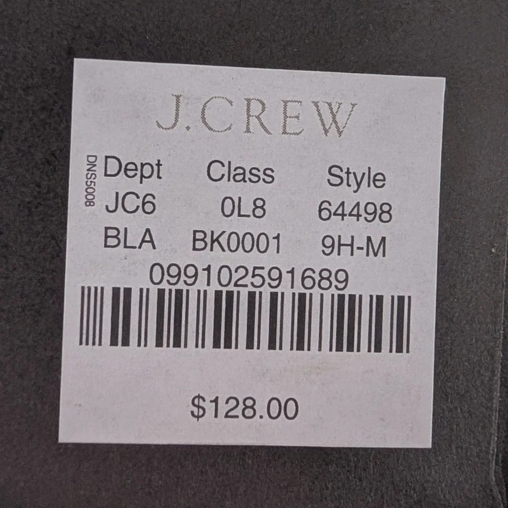 J. Crew Seville Espadrille Wedge Heel Womens 9.5 Black Canvas Round Toe Coastal